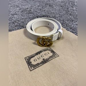 Vintage Gucci Double G Leather Rare Belt